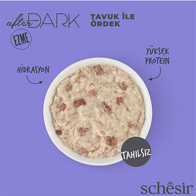 Schesir After Dark Pate Tavuk Etli ve Ördek Etli Tahılsız Yetişkin Kedi Konservesi 80 Gr 