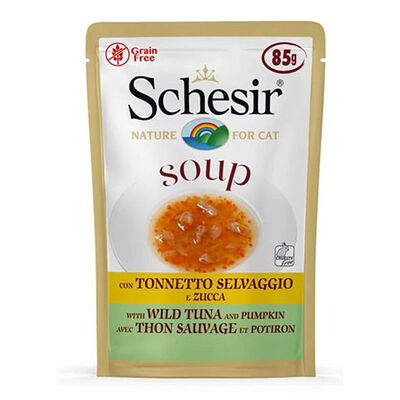 Schesir Ton Balıklı ve Bal Kabaklı Tahılsız Yetişkin Kedi Çorbası 85 Gr 