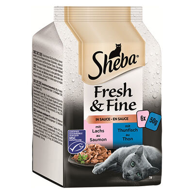 Sheba Pouch Fresh&Fine Balıklı Yetişkin Kedi Konservesi 6x50 Gr 