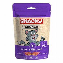 Snacky - Snacky Crunch Hair Skin Deri ve Tüy Bakımı Tavuklu Kedi Ödülü 10x60 Gr 