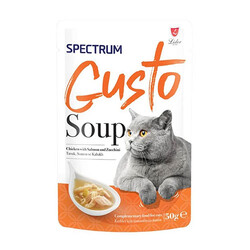 Spectrum - Spectrum Gusto Tavuklu Somon Balıklı ve Kabaklı Kedi Çorbası 50 Gr 