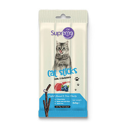 Supreme Cat Sticks Kuzulu ve Yaban Mersinli Yetişkin Kedi Ödül Çubuğu 3x5 Gr - Thumbnail