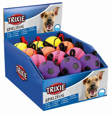 Trixie İpli Kauçuk Top Köpek Oyuncağı 6x30 Cm