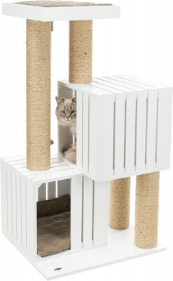 Trixie Kedi Tırmalama ve Oyun Evi 114 Cm Beyaz Kum Beji