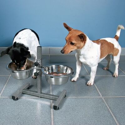 Trixie Paslanmaz Çelik Ayaklı İkili Köpek Mama ve Su Kabı 2x1,8 Lt 20 Cm