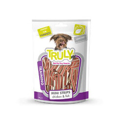 Truly - Truly Mini Şerit Tavuklu ve Balıklı Yumuşak Köpek Ödülü 90 Gr 