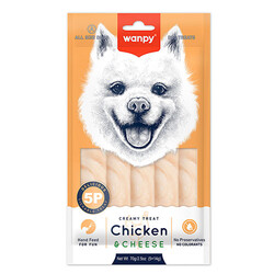 Wanpy - Wanpy Tavuklu ve Peynirli Krema Köpek Ödülü 5x14 Gr 