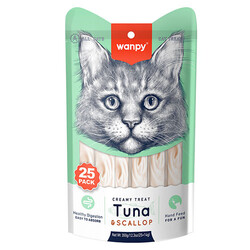 Wanpy - Wanpy Ton Balık ve Deniz Taraklı Krema Kedi Ödülü 25x14 Gr 