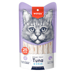 Wanpy - Wanpy Ton Balıklı ve Yengeçli Krema Kedi Ödülü 25x14 Gr 