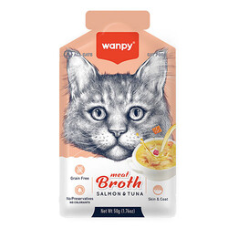 Wanpy - Wanpy Ton Balıklı ve Somonlu Tahılsız Kedi Çorbası 50 Gr 