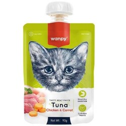 Wanpy - Wanpy Ton Balıklı ve Tavuklu Ezme Kedi Ödülü 90 Gr 