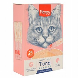 Wanpy Ton Balıklı ve Karidesli Krema Kedi Ödülü 25x14 Gr - Thumbnail