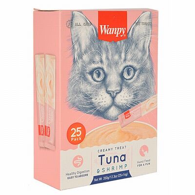 Wanpy Ton Balıklı ve Karidesli Krema Kedi Ödülü 25x14 Gr 