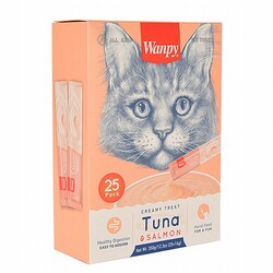 Wanpy Ton Balıklı ve Somonlu Krema Kedi Ödülü 25x14 Gr - Thumbnail