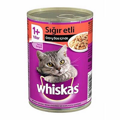 Whiskas Gravy Soslu Sığır Etli Yetişkin Kedi Konservesi 24 Adet 400 Gr 