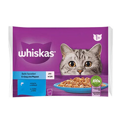 Whiskas - Whiskas Pouch Jöle İçinde Somonlu ve Ton Balıklı Yetişkin Kedi Konservesi 4 Adet 85 Gr 