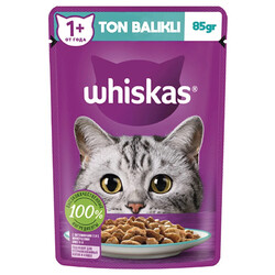 Whiskas - Whiskas Pouch Jöle İçinde Ton Balıklı Yetişkin Kedi Konservesi 28 Adet 85 Gr 