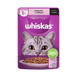 Whiskas - Whiskas Pouch Sos İçinde Somonlu Yetişkin Kedi Konservesi 28 Adet 85 Gr 