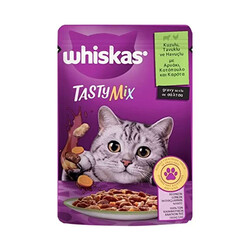 Whiskas - Whiskas Pouch Tastymix Sos İçinde Kuzulu Tavuklu ve Havuçlu Yetişkin Kedi Konservesi 12 Adet 85 Gr 