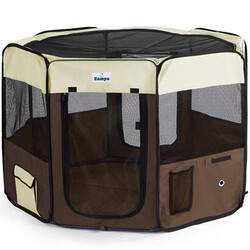 Zampa - Zampa Pet Park Oyun Alanı Krem Kahverengi 91x91x54 Cm 